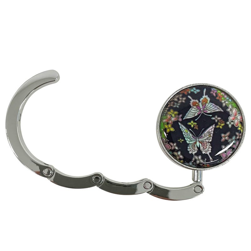 Store-Play Inlay Mother of Pearl Handbag Hanger Foldable Table Purse Hook Caddy Holder (Butterfly) - Image 3